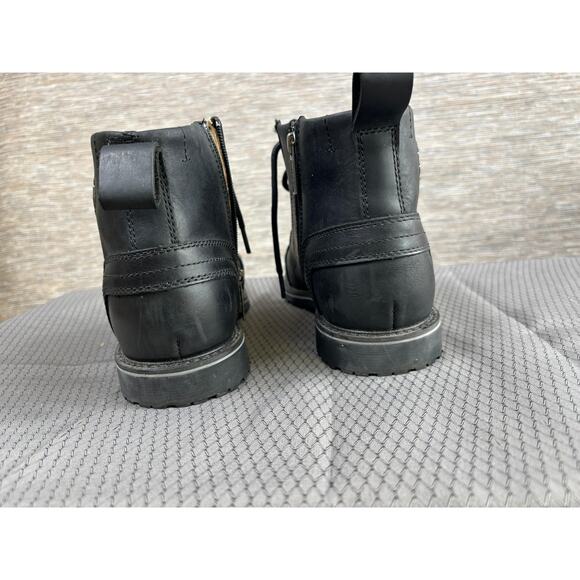 Harley-Davidson Boots Mens Size 8.5 Black Biker Ankle Lace Up Zip Vibram D93685 main image 8